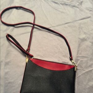 Elegant Black and Red clutch/ Crossbody Bag
